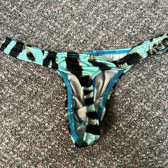 Handmade Men thong leopard blue - Picture 2 of 3